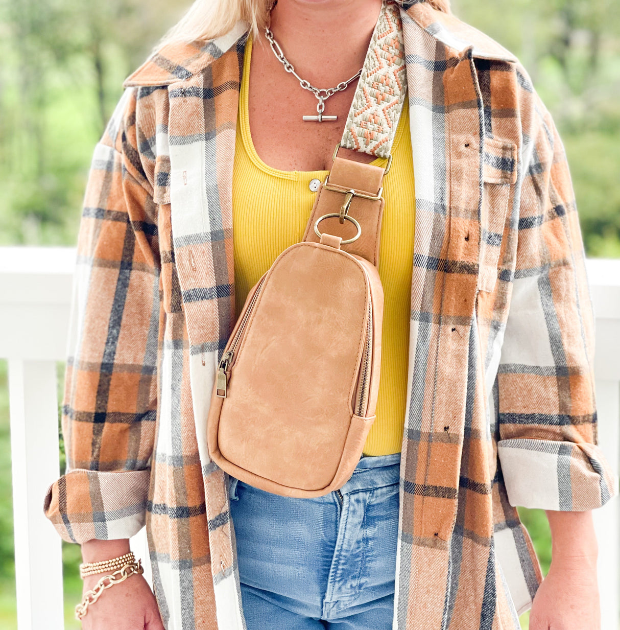 The Isla Sling Bag with Guitar Strap | Brown from Babs+Birdie