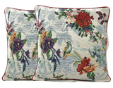 DaDa Bedding Elegant Tropical Paradise Birds Floral Tapestry Throw Pillow Covers 16" (18116) from DaDalogy Bedding Collection