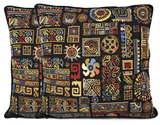 DaDa Bedding Ethnic Ornaments Geometric Black Tapestry Throw Pillow Covers 16" (18118) from DaDalogy Bedding Collection