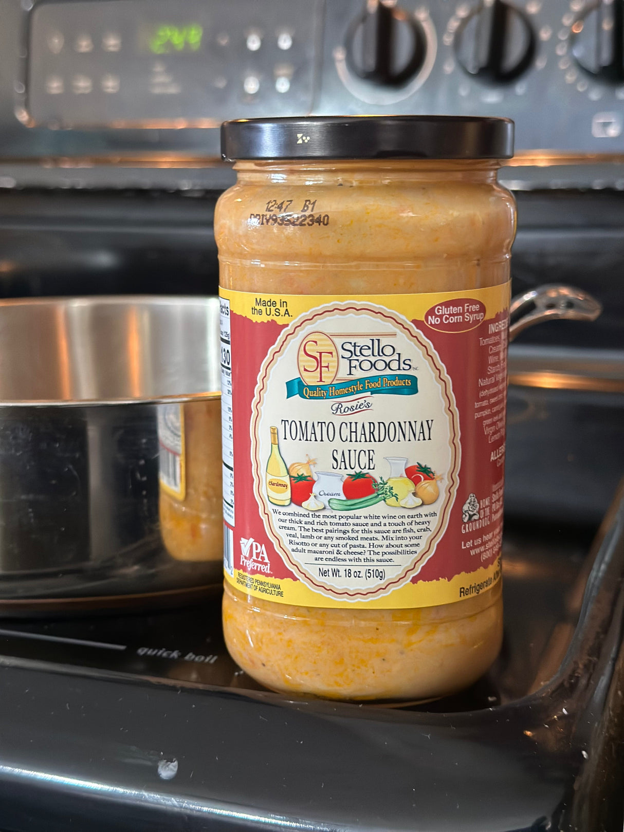 Stello Foods - Rosie's Tomato Chardonnay Sauce 18 oz from Stello Foods