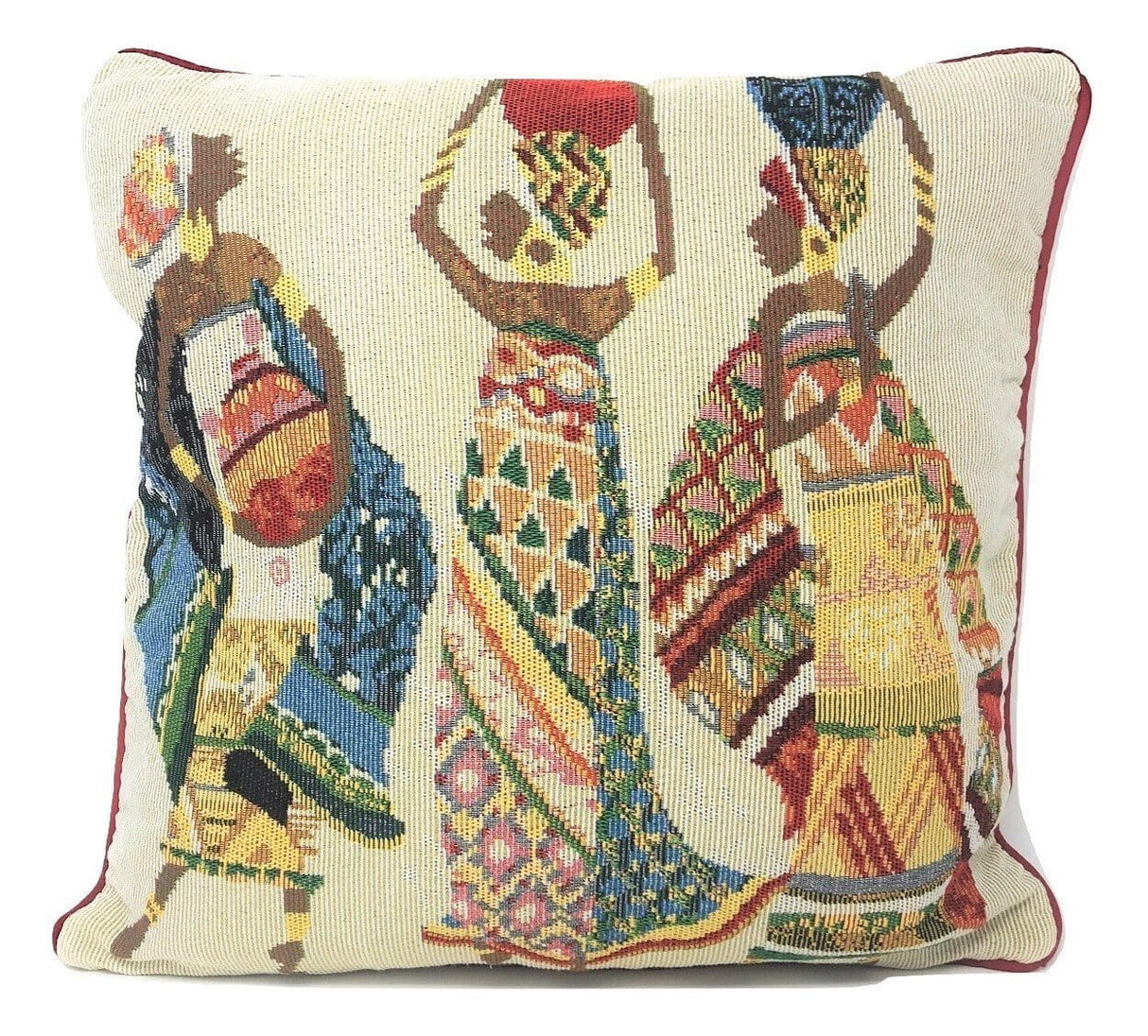 DaDa Bedding Dancing Women African Dreams Tapestry Throw Pillow Covers 16" x 16" from DaDalogy Bedding Collection
