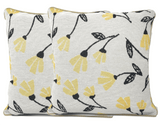 DaDa Bedding Yellow Fleur Floral Botanical Spring Tapestry Throw Pillow Cover, 16" x 16" (18112) from DaDalogy Bedding Collection