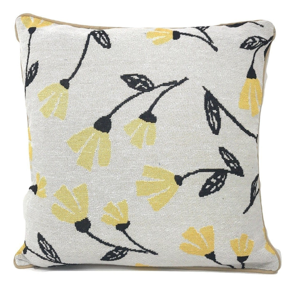 DaDa Bedding Yellow Fleur Floral Botanical Spring Tapestry Throw Pillow Cover, 16" x 16" (18112) from DaDalogy Bedding Collection
