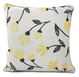 DaDa Bedding Yellow Fleur Floral Botanical Spring Tapestry Throw Pillow Cover, 16" x 16" (18112) from DaDalogy Bedding Collection