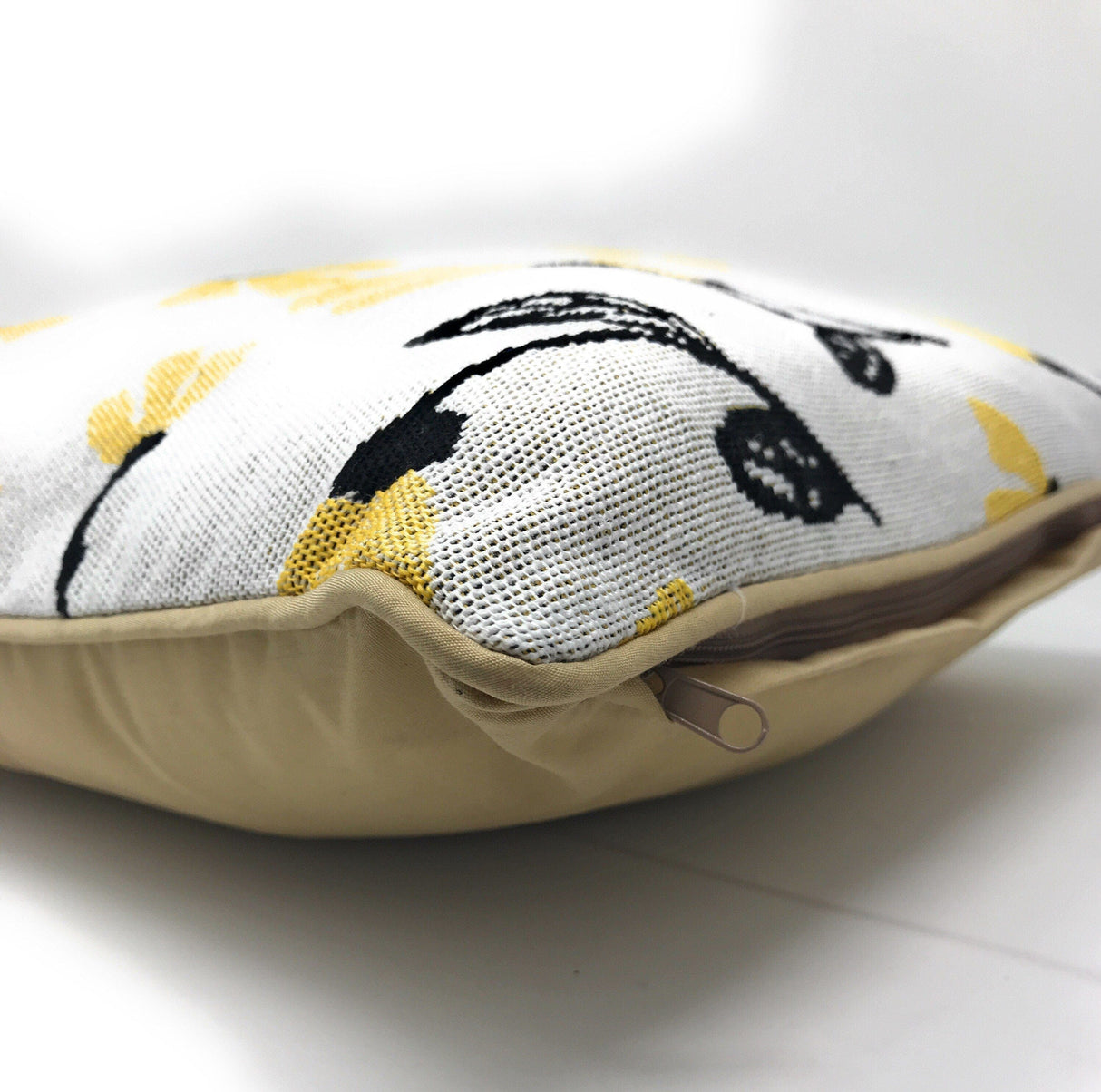 DaDa Bedding Yellow Fleur Floral Botanical Spring Tapestry Throw Pillow Cover, 16" x 16" (18112) from DaDalogy Bedding Collection
