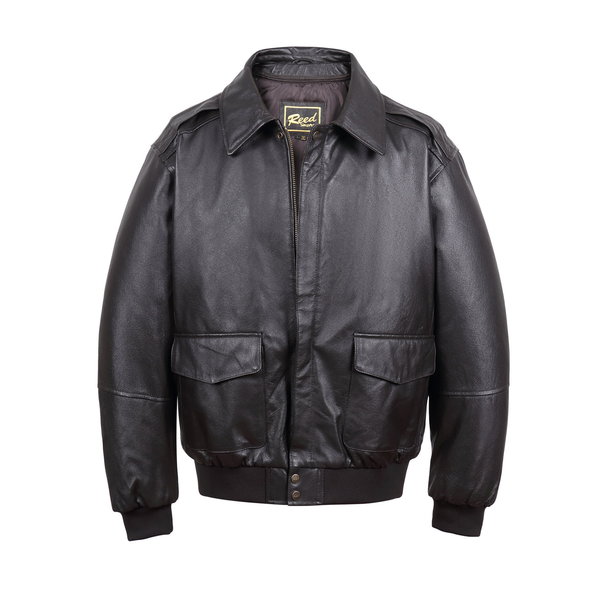 REED Men's Premium Leather Aviator Bomber Jacket - Imported from Reed Leather
