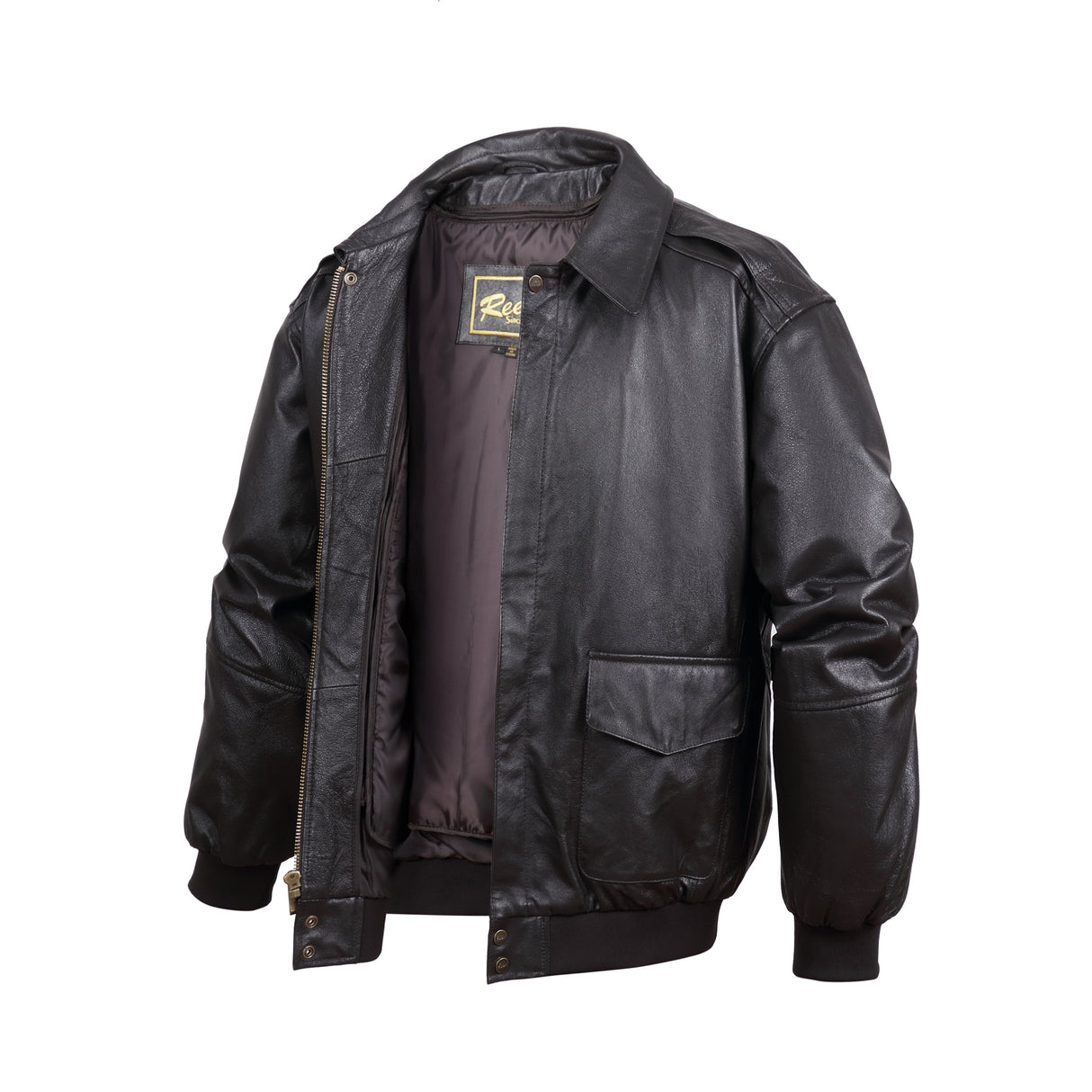 REED Men's Premium Leather Aviator Bomber Jacket - Imported from Reed Leather