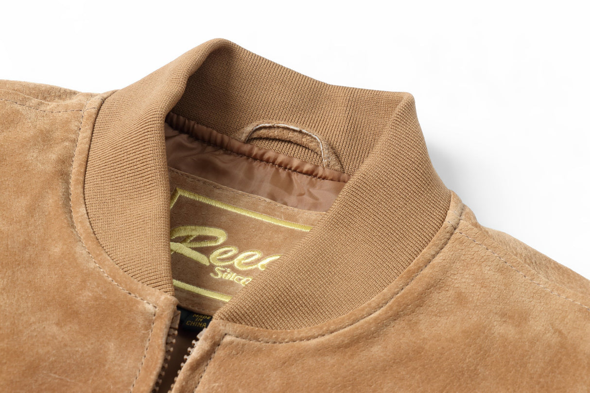 REED Men's Baseball Suede Leather Jacket (Imported) from Reed Leather