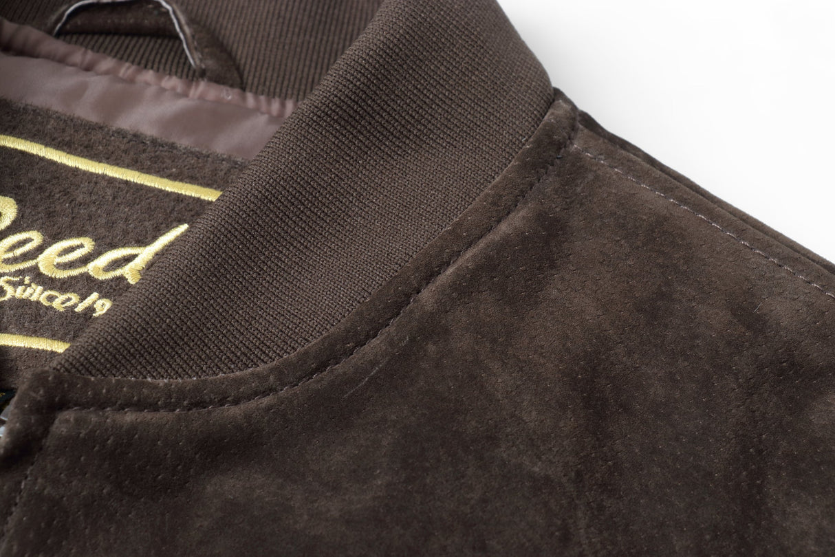 REED Men's Baseball Suede Leather Jacket (Imported) from Reed Leather