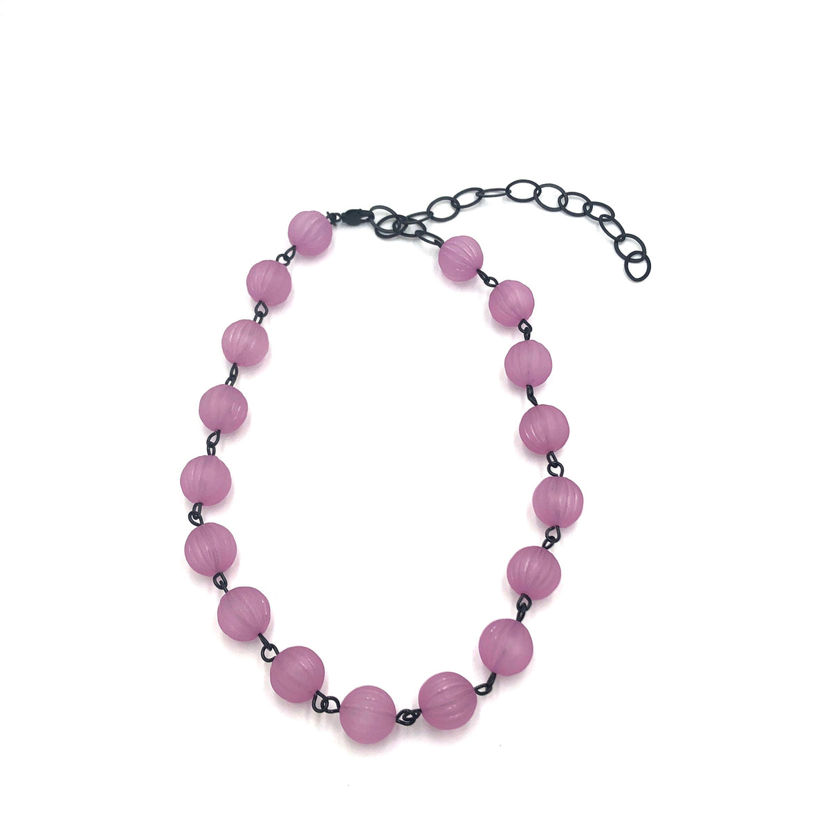 Amethyst Frosted Scalloped Amelia Necklace from Leetie Lovendale