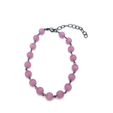 Amethyst Frosted Scalloped Amelia Necklace from Leetie Lovendale