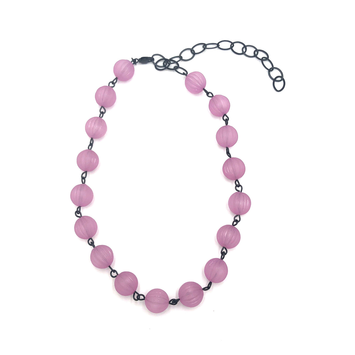 Amethyst Frosted Scalloped Amelia Necklace from Leetie Lovendale