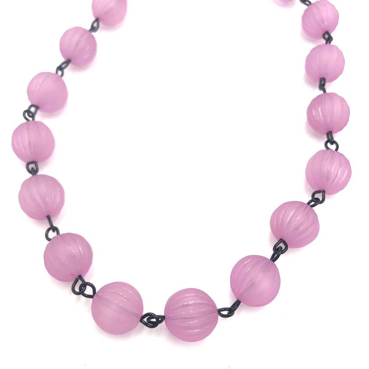 Amethyst Frosted Scalloped Amelia Necklace from Leetie Lovendale