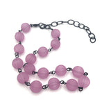 Amethyst Frosted Scalloped Amelia Necklace from Leetie Lovendale