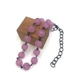 Amethyst Frosted Scalloped Amelia Necklace from Leetie Lovendale