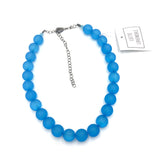 Aqua Blue Frosted Marco Necklace from Leetie Lovendale