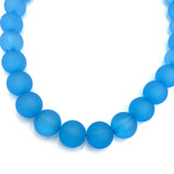 Aqua Blue Frosted Marco Necklace from Leetie Lovendale