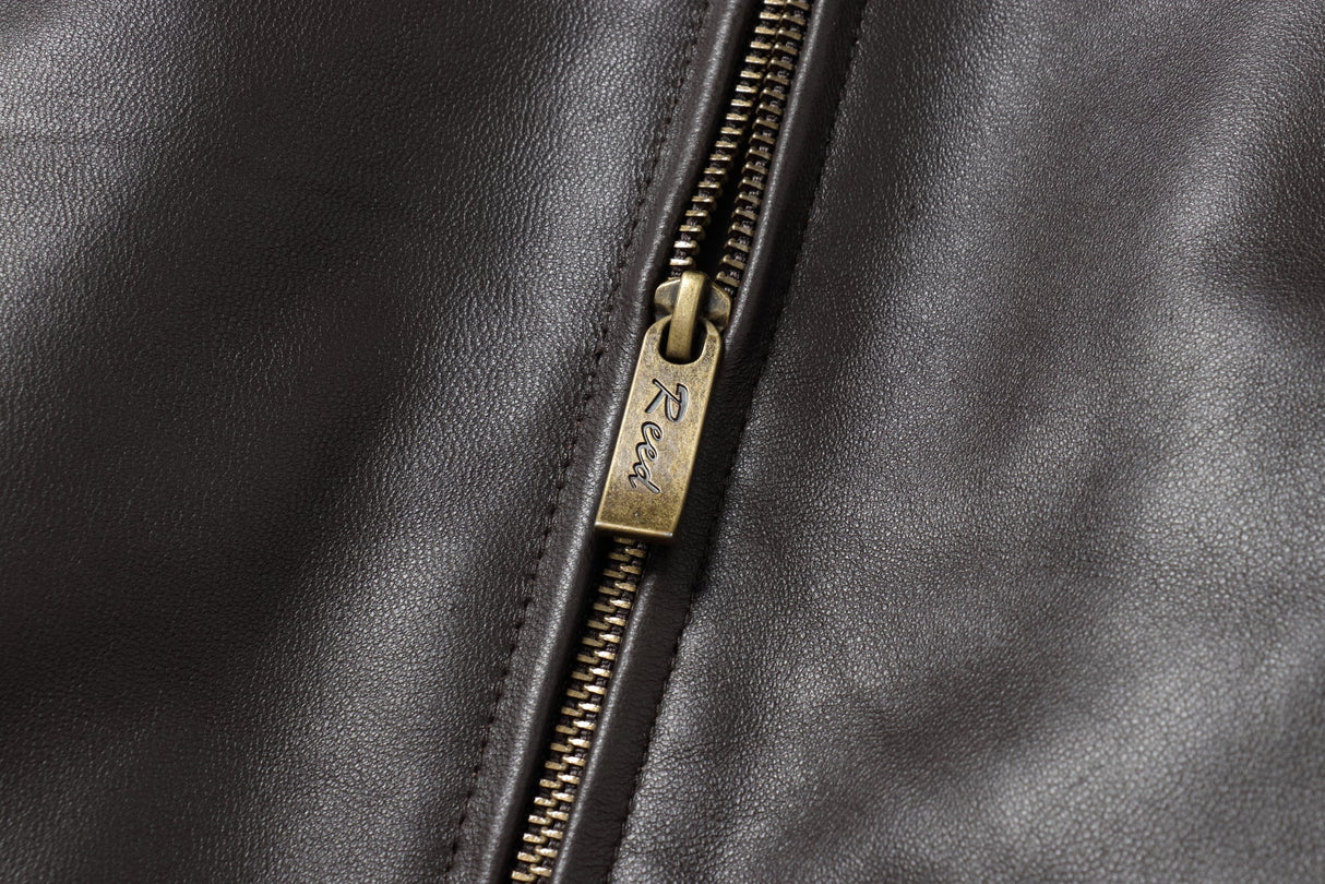 REED Men's New Zealand Lambskin Leather Jacket - Imported from Reed Leather