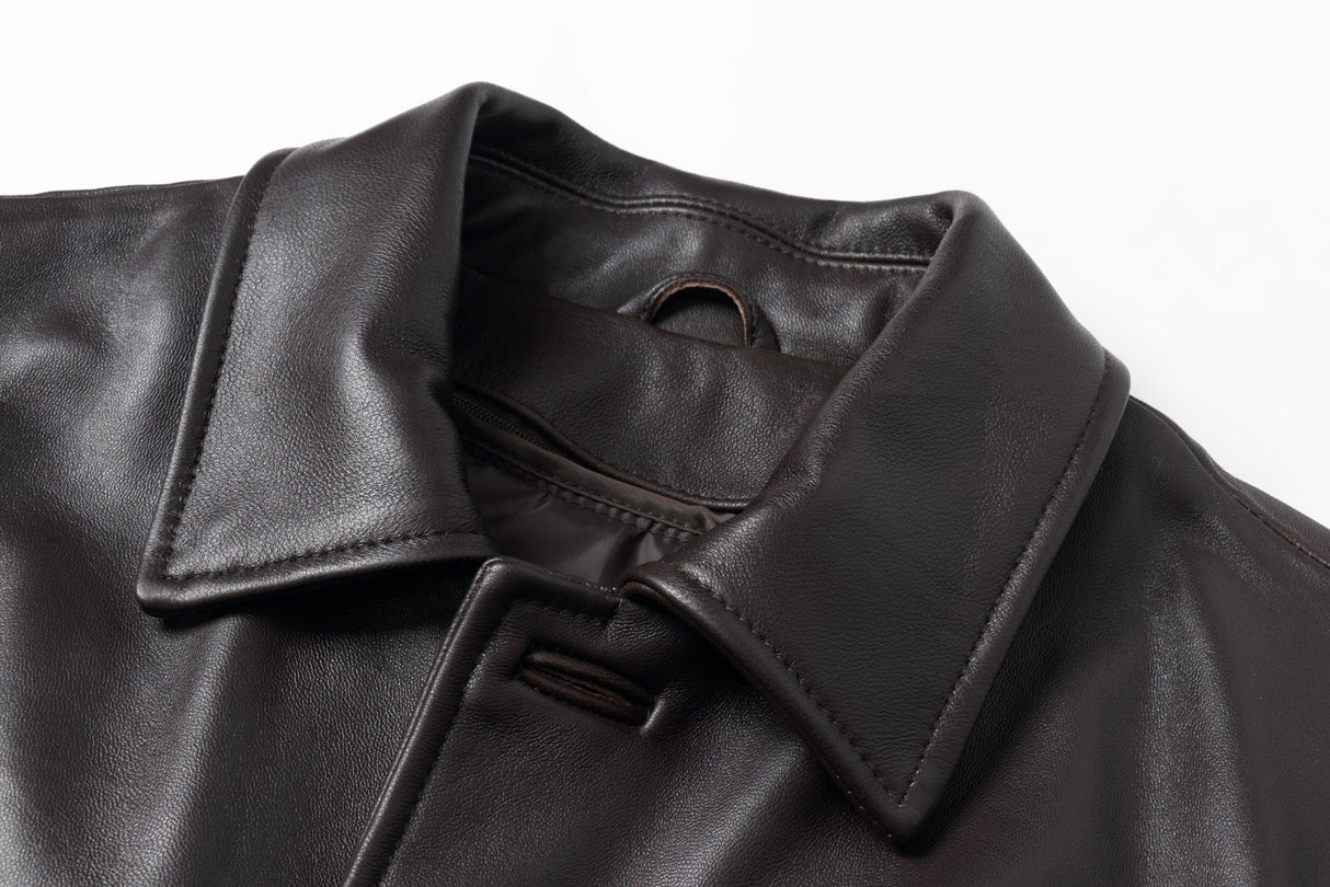 REED EST. 1950 Men's Jacket Genuine Lambskin Leather Four Button Car Coat - Imported from Reed Leather