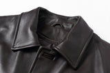 REED EST. 1950 Men's Jacket Genuine Lambskin Leather Four Button Car Coat - Imported from Reed Leather
