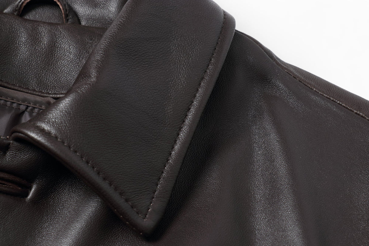 REED EST. 1950 Men's Jacket Genuine Lambskin Leather Four Button Car Coat - Imported from Reed Leather
