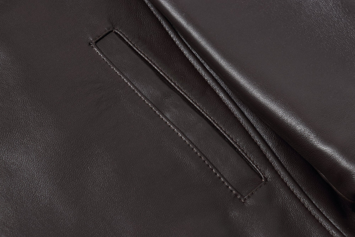 REED EST. 1950 Men's Jacket Genuine Lambskin Leather Four Button Car Coat - Imported from Reed Leather