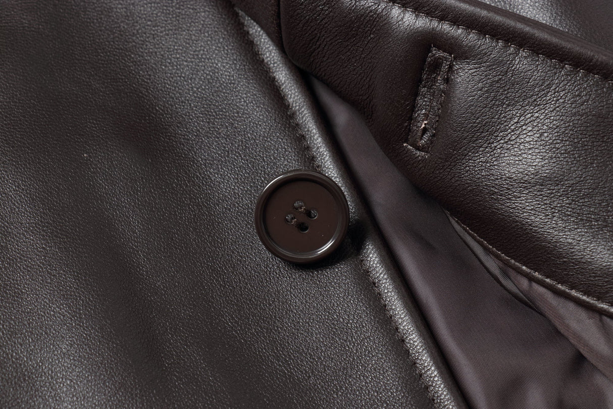 REED EST. 1950 Men's Jacket Genuine Lambskin Leather Four Button Car Coat - Imported from Reed Leather