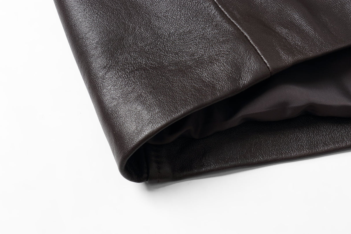 REED EST. 1950 Men's Jacket Genuine Lambskin Leather Four Button Car Coat - Imported from Reed Leather