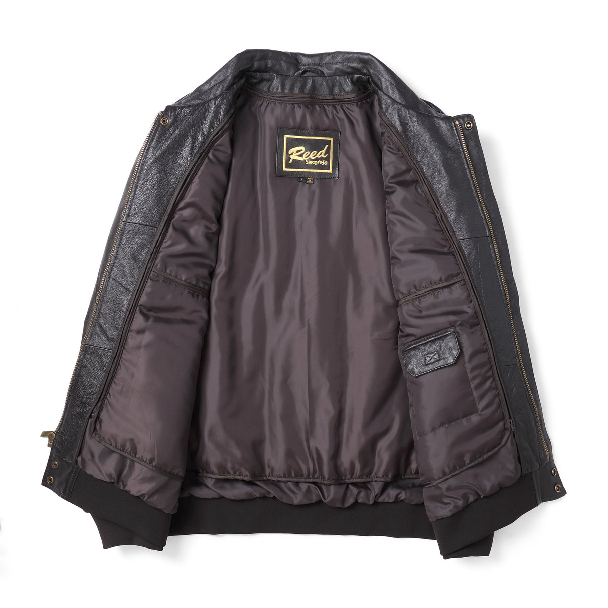 REED Men's Premium Leather Aviator Bomber Jacket - Imported from Reed Leather