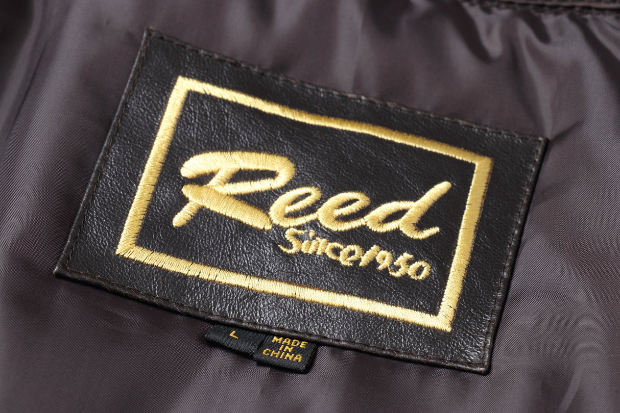 REED Men's Premium Leather Aviator Bomber Jacket - Imported from Reed Leather