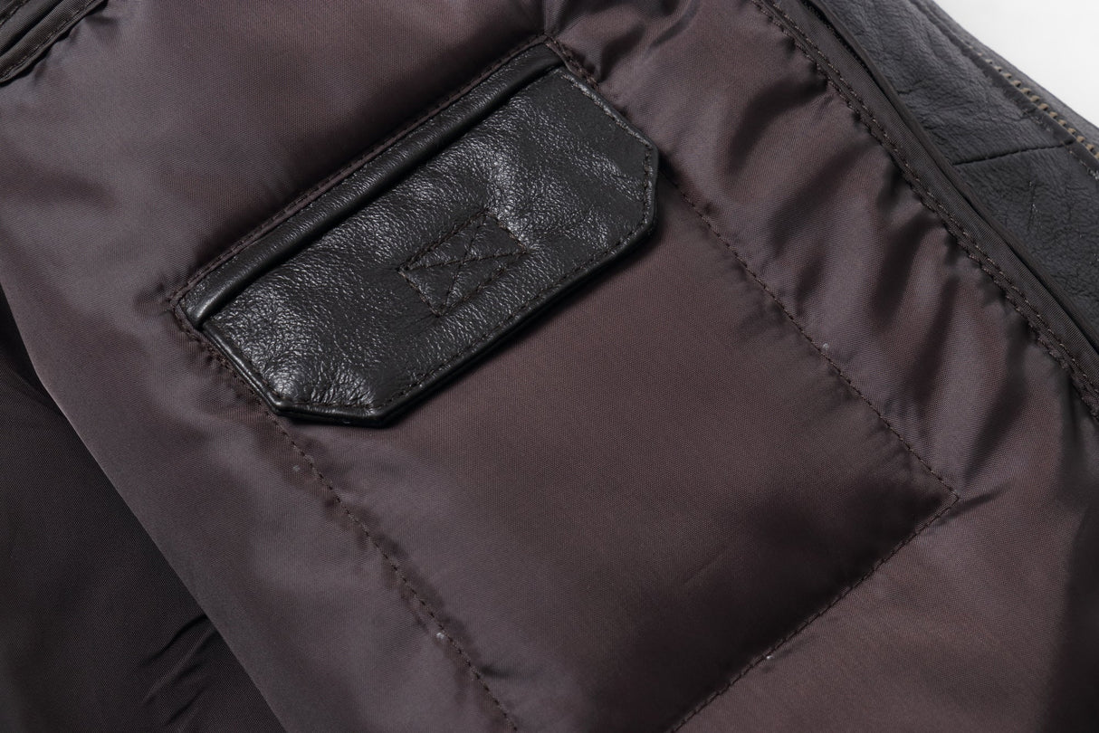 REED Men's Premium Leather Aviator Bomber Jacket - Imported from Reed Leather