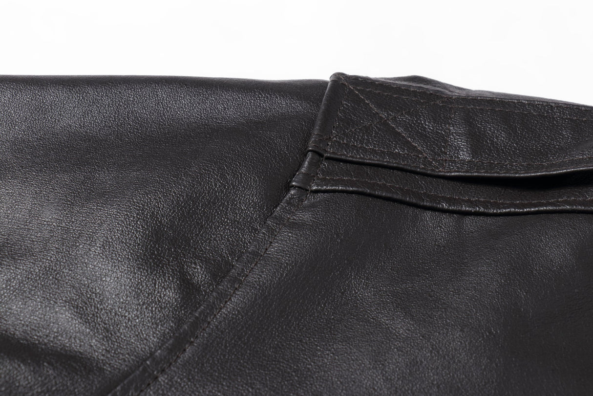 REED Men's Premium Leather Aviator Bomber Jacket - Imported from Reed Leather