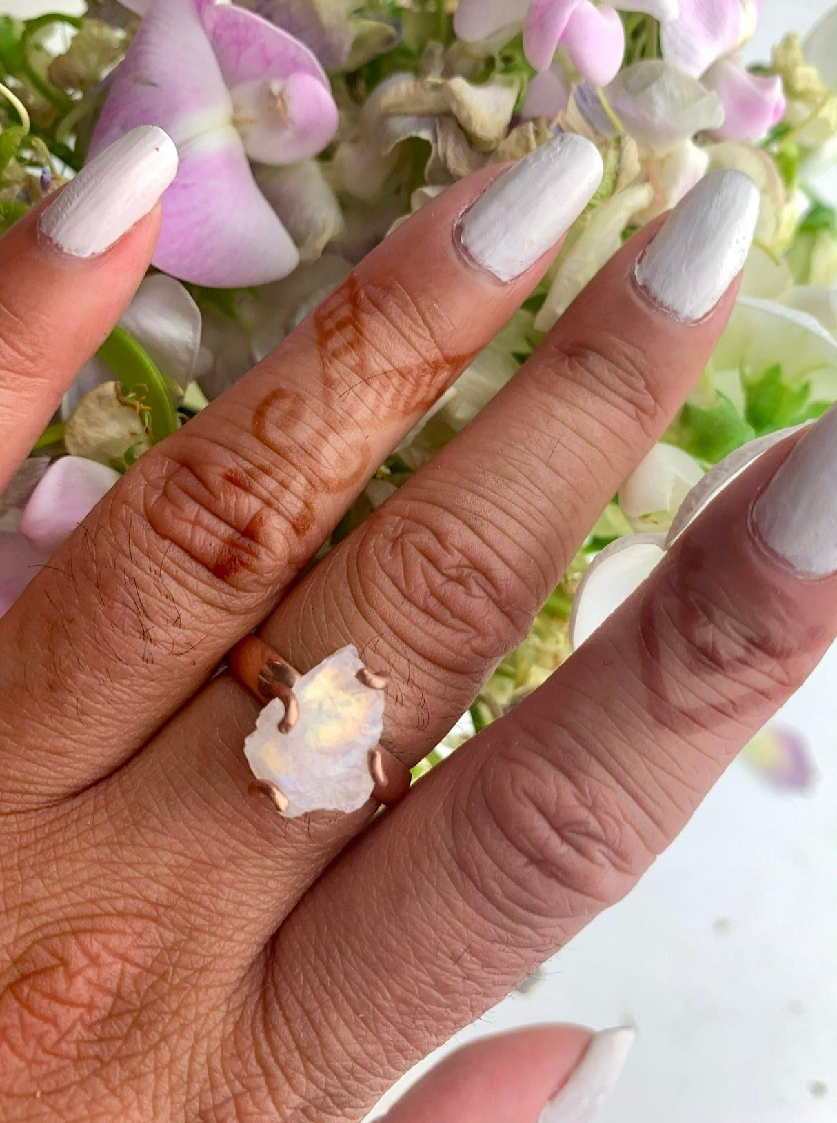 Raw Moonstone Prong Ring from Ash & Rose