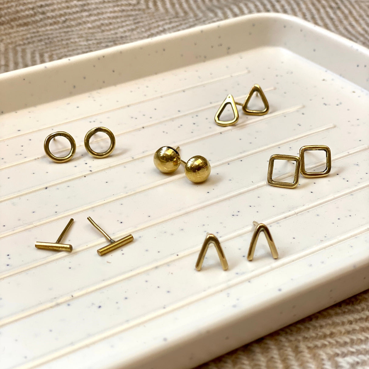 Geo Brass Studs From Abroad Modern