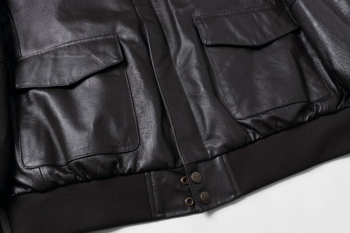 REED Men's Premium Leather Aviator Bomber Jacket - Imported from Reed Leather