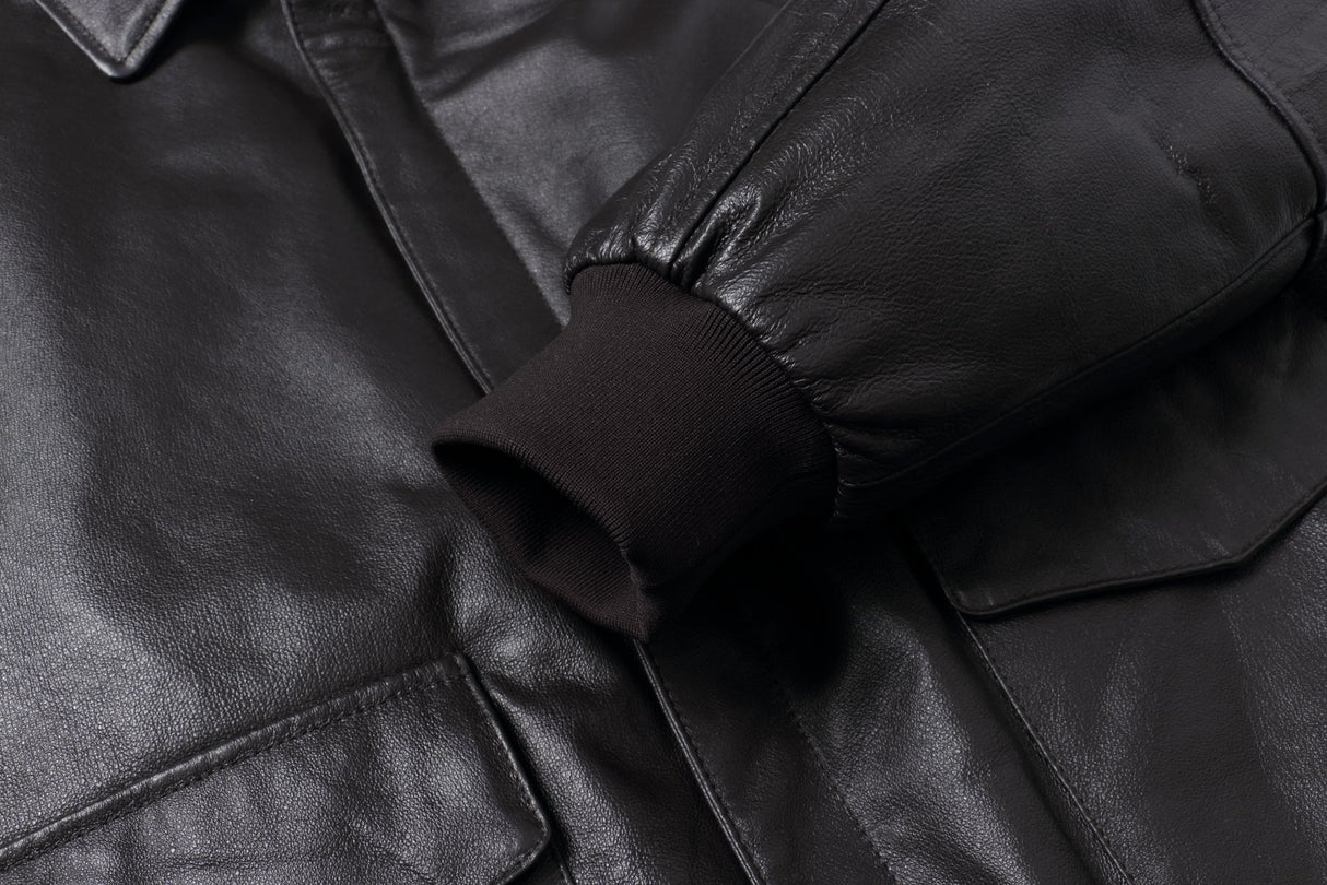 REED Men's Premium Leather Aviator Bomber Jacket - Imported from Reed Leather