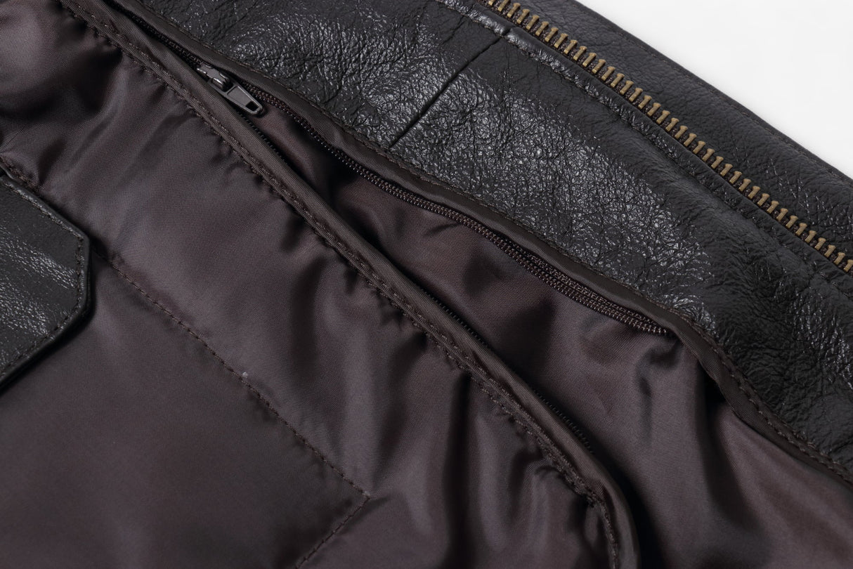 REED Men's Premium Leather Aviator Bomber Jacket - Imported from Reed Leather