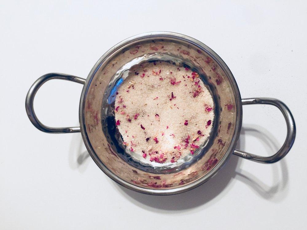 Rose Petal infused artisan culinary sugar from Beach House Teas