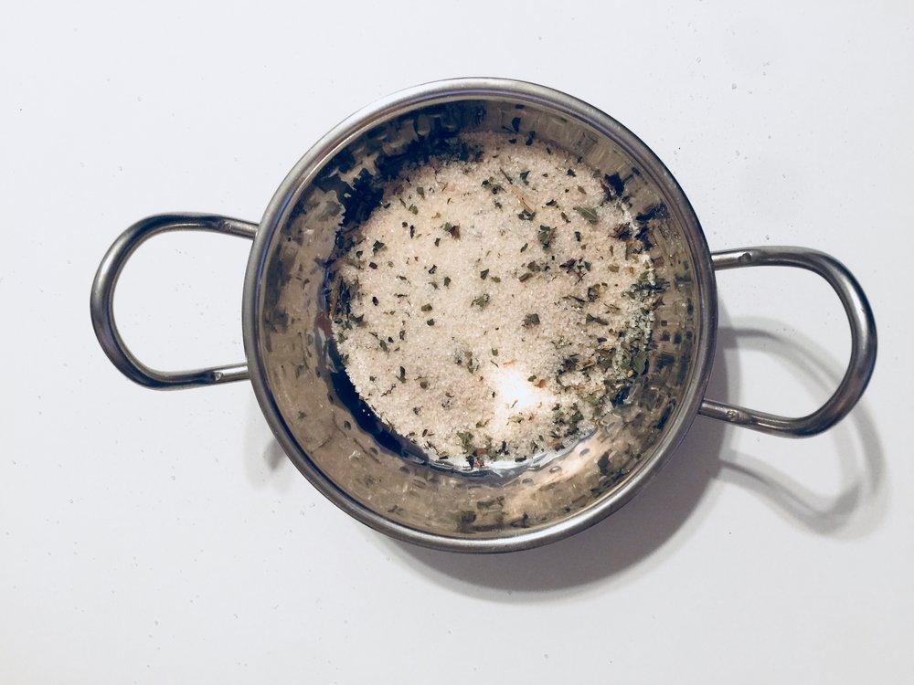 Pacific Northwest Mint infused artisan culinary sugar from Beach House Teas