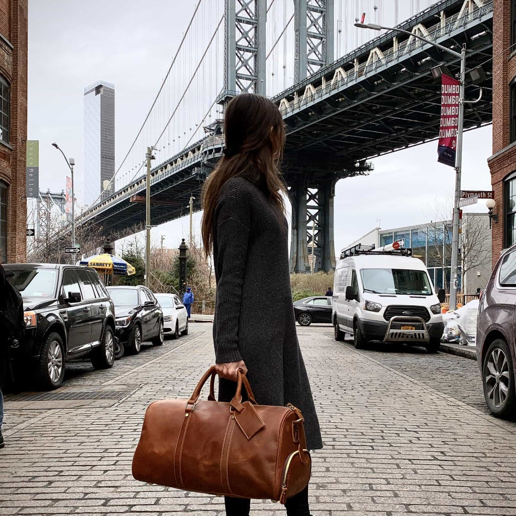 The Dagny Weekender | Large Leather Duffle Bag from STEEL HORSE LEATHER