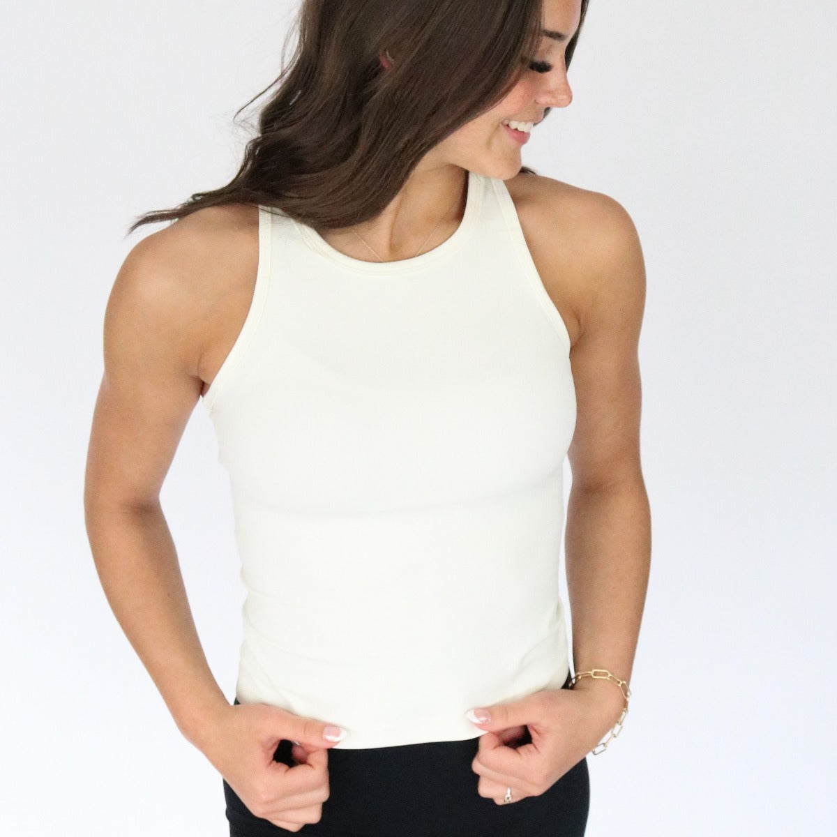 Go-To Waist-Length Racerback Tank Top from DYM Athletics