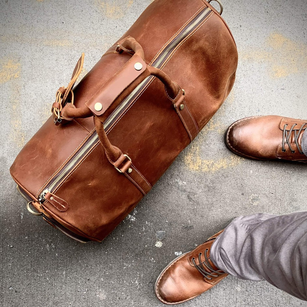 The Dagny Weekender | Large Leather Duffle Bag from STEEL HORSE LEATHER