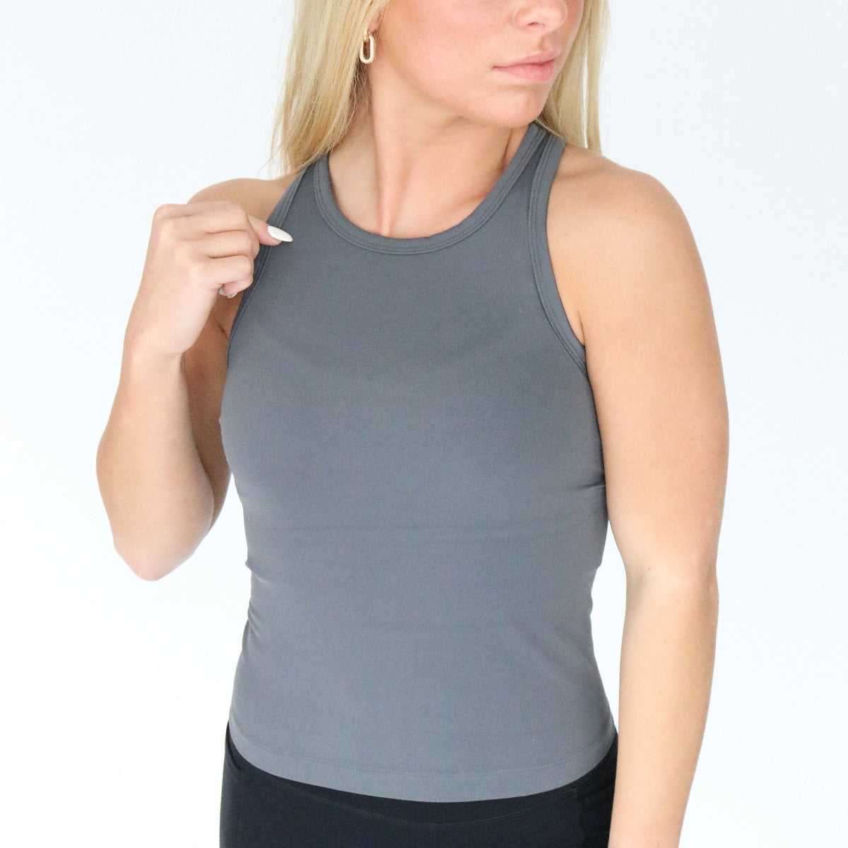 Go-To Waist-Length Racerback Tank Top from DYM Athletics