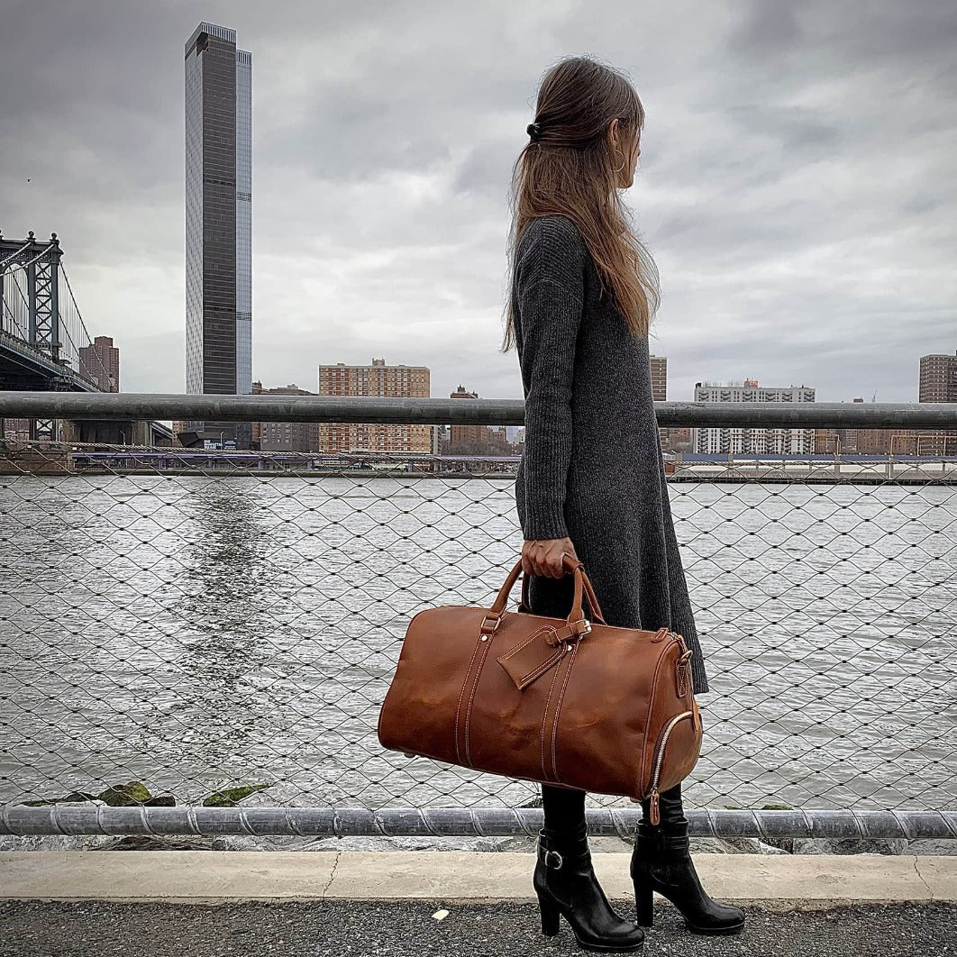 The Dagny Weekender | Large Leather Duffle Bag from STEEL HORSE LEATHER