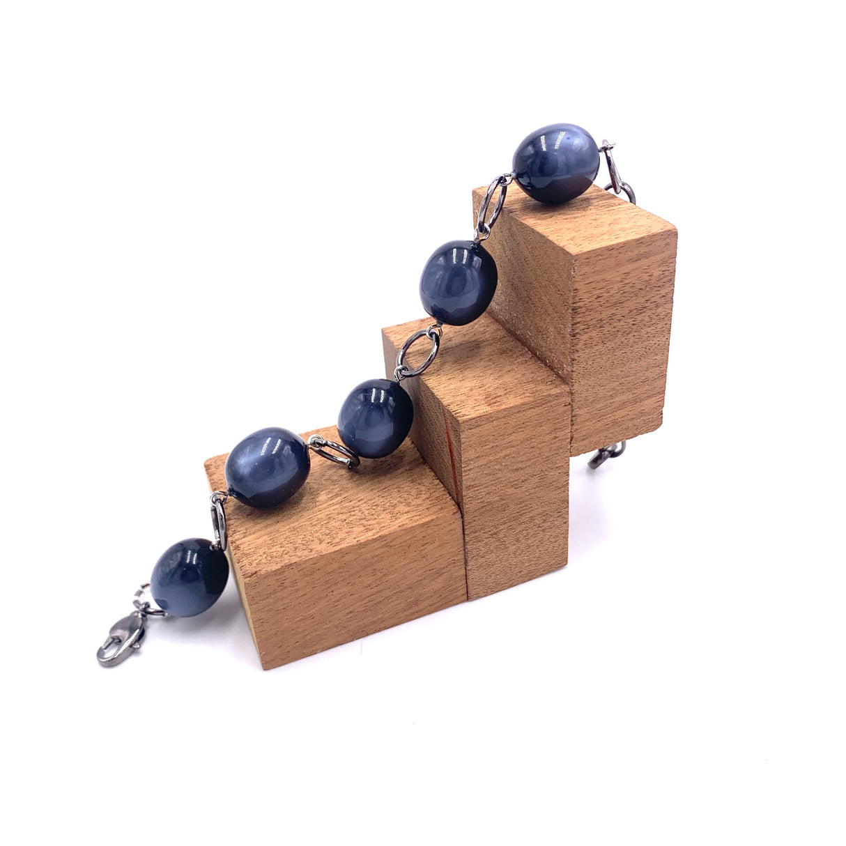 Charcoal Oval Moonglow Stations Bracelet from Leetie Lovendale