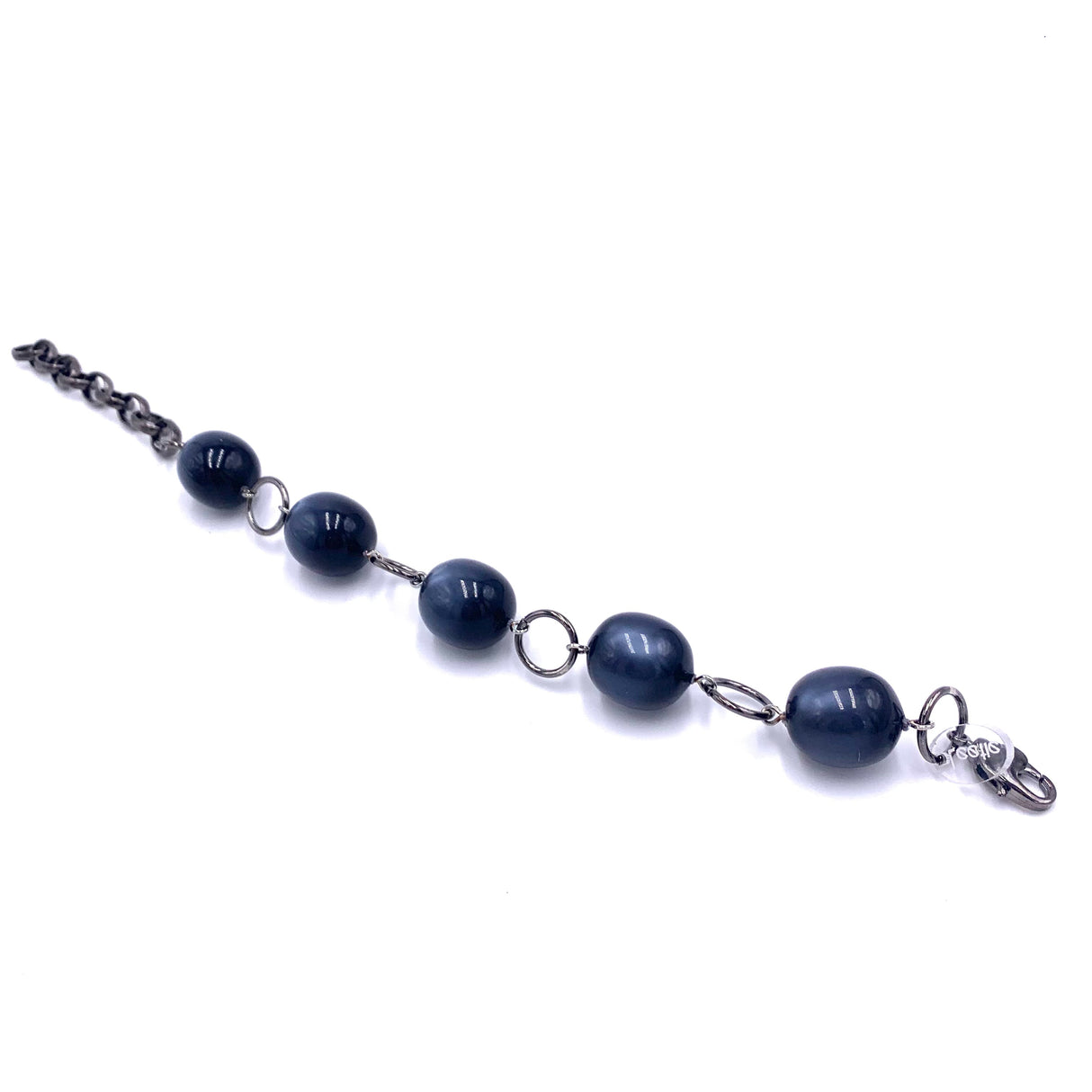 Charcoal Oval Moonglow Stations Bracelet from Leetie Lovendale