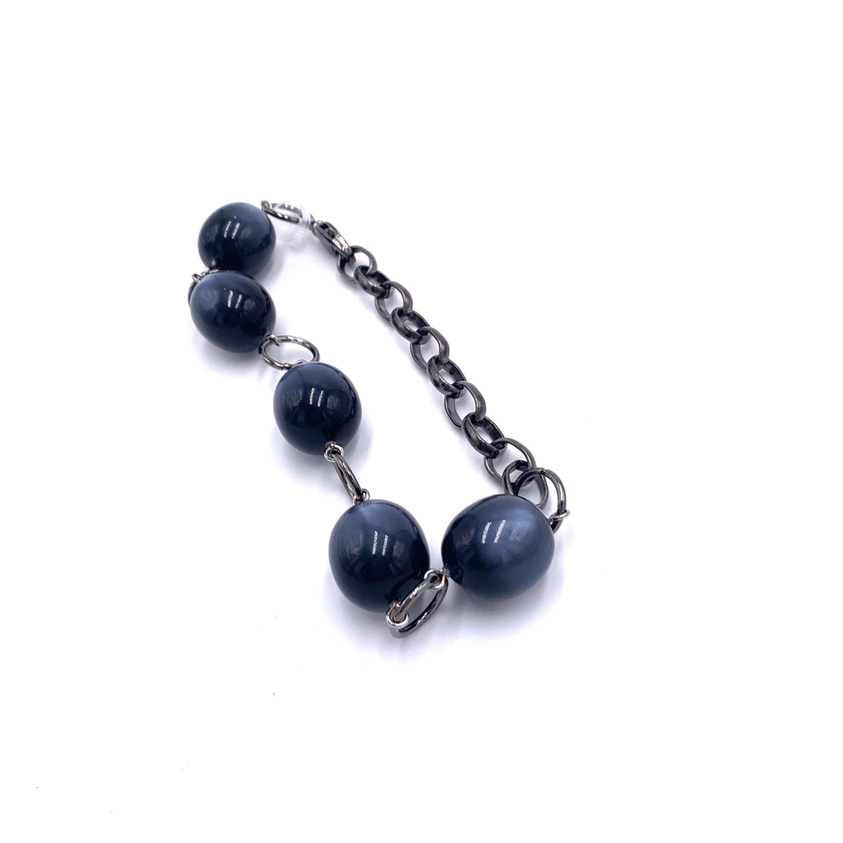 Charcoal Oval Moonglow Stations Bracelet from Leetie Lovendale