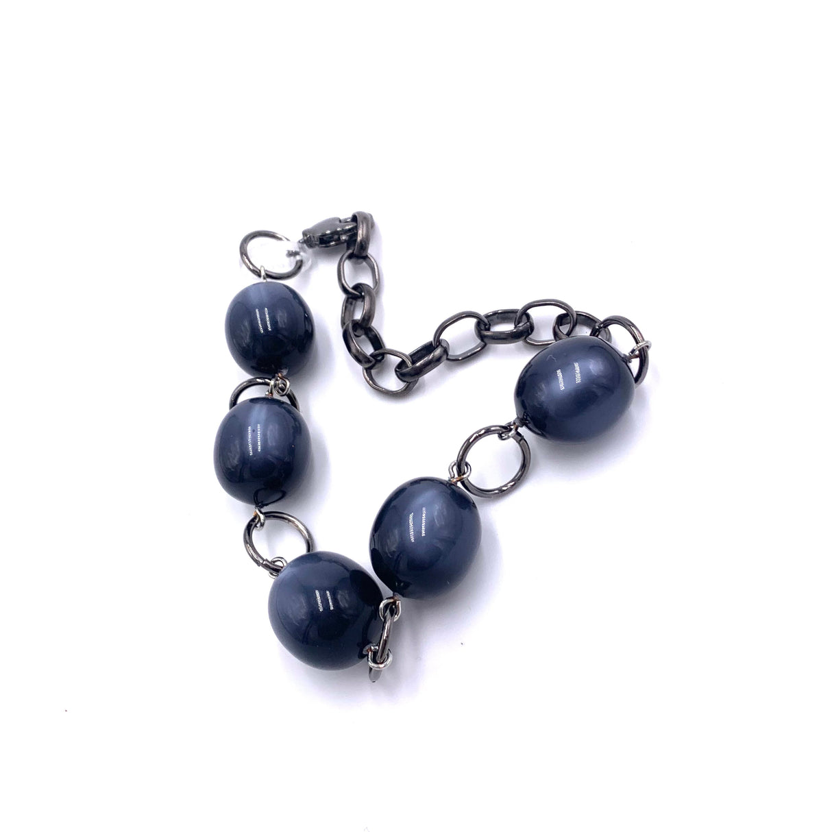 Charcoal Oval Moonglow Stations Bracelet from Leetie Lovendale