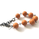 Butternut Orange Lucite Bubble Stations Bracelet from Leetie Lovendale