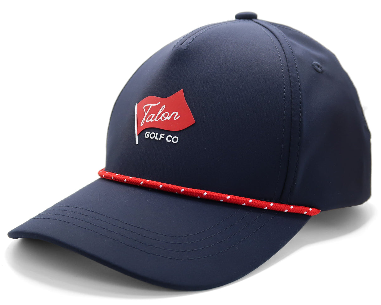Blue Baseball Hat w/ Red Rope - Flag Logo from Talon Golf LLC